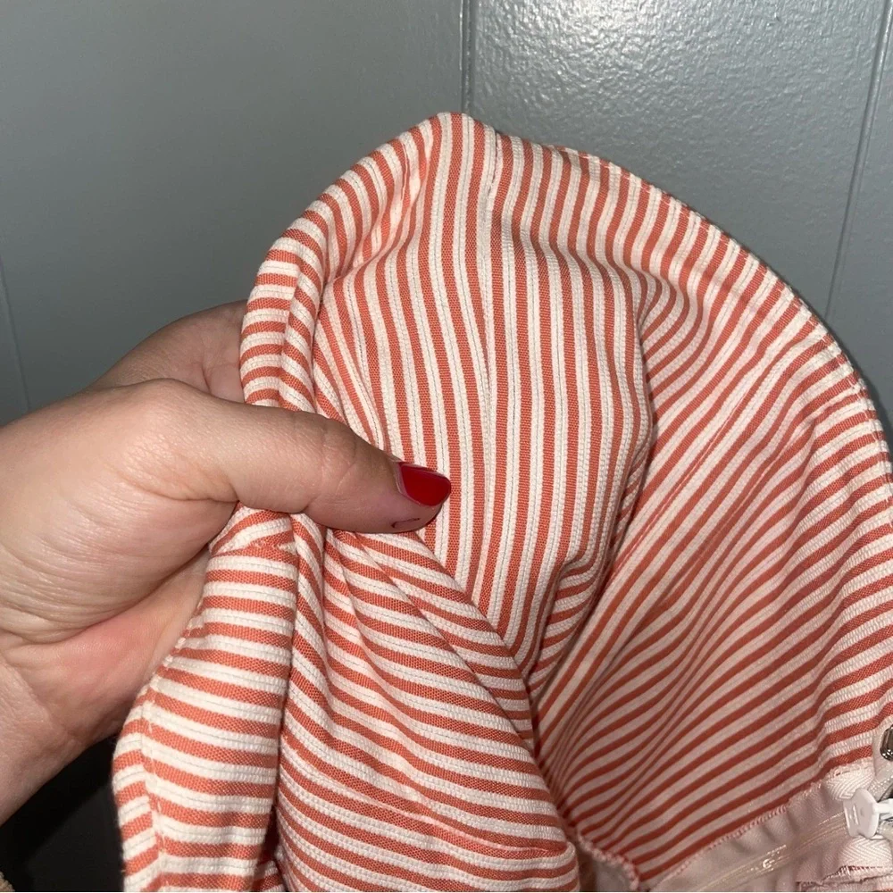 Judith March Orange and White Seersucker Strapless Dress Medium - Picture 9 of 10